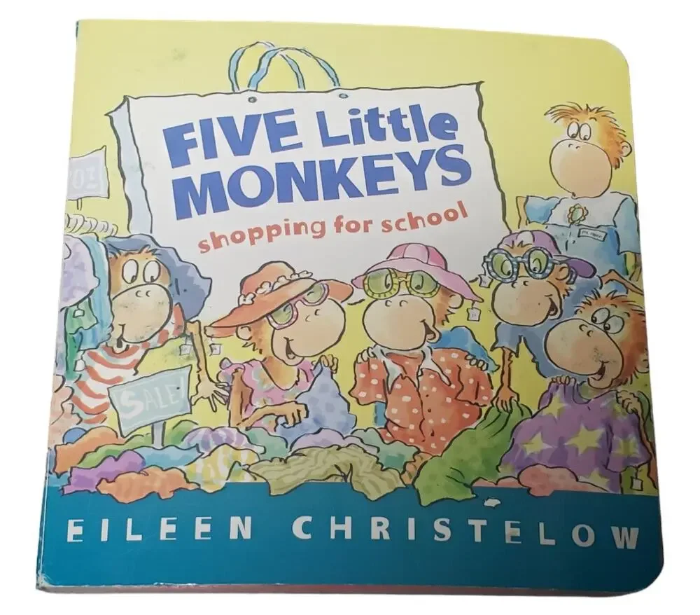 Five Little Monkeys Go Shopping for School Eileen Christelow Board Book